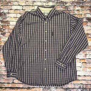 Columbia Men’s Button Down Shirt Size XL Blue Plaid Chest Pocket 100% Cotton
